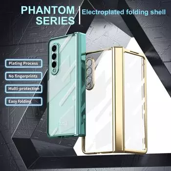 Роскошный чехол из стеклянной пленки с полной защитой для Samsung Galaxy Z Fold 4 Fold4 5g Fold5 Fold3 Fold 5 3 2 Fold2 противоударный чехол for Samsung Z Fold 4 розового золота