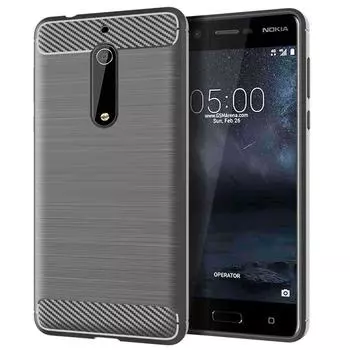 Роскошный чехол из углеродного волокна для Nokia 5, противоударный чехол с защитой от царапин для Nokia5, силиконовые чехлы Nokia 5 чёрный