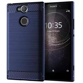 Роскошный чехол из углеродного волокна для Sony Xperia XA2, полный защитный мягкий чехол для телефона Sony Xperia XA2 Plus, противоударный силиконовый чехол Xperia XA2 чёрный