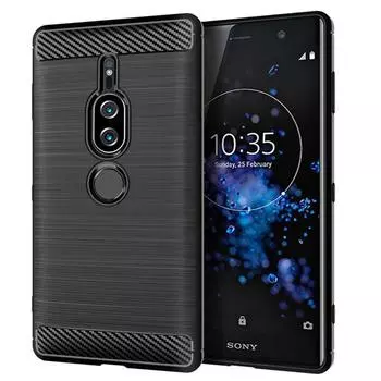 Роскошный чехол из углеродного волокна для SONY Xperia XZ2 Premium, противоударные силиконовые чехлы для Sony XZ2 premium, задняя крышка, Coque Fundas Xperia XZ2 Premium чёрный