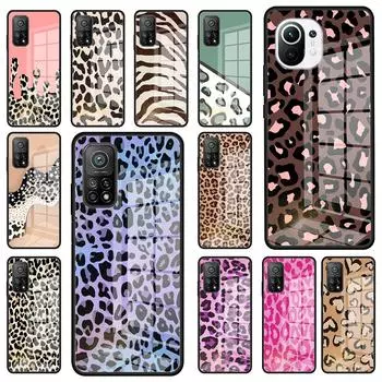 Роскошный чехол из закаленного стекла с леопардовым принтом для телефона Xiaomi Mi 11 Ultra 9T 10T Pro 11i Note 10 Lite 5G CC9 CC9E Fundas Mi 9T