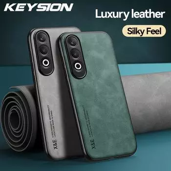 Роскошный чехол KEYSION из искусственной кожи в стиле ретро для OnePlus Nord CE 4 5G, мягкий силикон + противоударная задняя крышка для телефона из поликарбоната для OnePlus 1 + Ace 3V for OnePlus Ace 3V синий