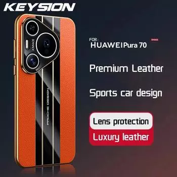 Роскошный чехол KEYSION из натуральной кожи для Huawei Pura 70 Ultra P70, защитный чехол для ПК, камеры, телефона для Huawei Pura 70 Pro