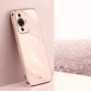 Роскошный чехол KEYSION с 6D покрытием для Huawei Nova 11 Pro 11i 10 SE, силиконовый квадратный противоударный чехол из ТПУ для Nova Y90 Y71 Y70 for Huawei Nova 11 розовый