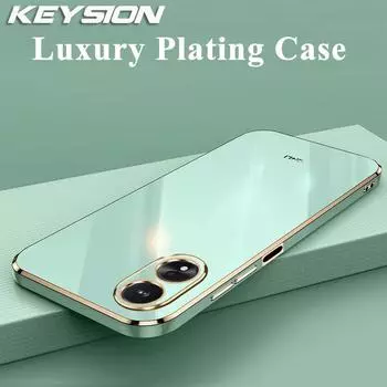 Роскошный чехол KEYSION с 6D покрытием для OPPO A38 A58 A18 A98 A78 5G A17 K, силиконовый квадратный противоударный чехол из ТПУ для OPPO Reno 8T for OPPO A38 розовый