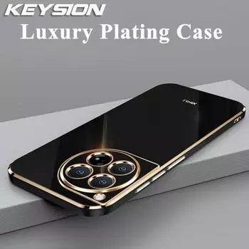 Роскошный чехол KEYSION с 6D покрытием для OnePlus 12 5G 11R 5G, силиконовый квадратный противоударный чехол из ТПУ для OnePlus 1 + Ace 2 Pro for OnePlus 12 5G розовый