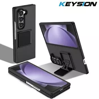 Роскошный чехол KEYSION с подставкой для Samsung Galaxy Z Fold 6 5 5G ПК, противоударная задняя крышка для телефона Samsung Galaxy Z Fold 5 6 5G for Galaxy Z Fold 5 красный