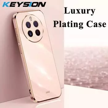 Роскошный чехол KEYSION с покрытием для Realme 12 Pro + 5G 12 + 5G, силиконовый квадратный противоударный чехол из ТПУ из ТПУ для Realme 11X 5G 11 Pro + 5G for Realme11ProPlus 5G белый