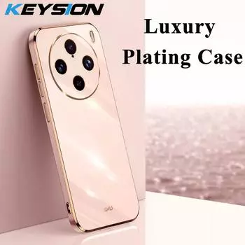 Роскошный чехол KEYSION с покрытием для VIVO X100 Pro 5G X90 Pro + силиконовый квадратный противоударный чехол из ТПУ для VIVO X80 Pro X80 Lite for VIVO X80 Lite белый