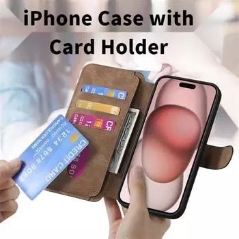 Роскошный чехол-кошелек для iPhone 15 PRO Max 14 13 12 11 Xs Max XR, замшевый кожаный флип-чехол для iPhone, противоугонный чехол-кисть Apple 15Promax чёрный