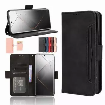 Роскошный чехол-кошелек для Redmi 13 4G 13C 5G 12C Xiaomi Poco M6 Pro защитный флип-чехол с держателем для карт Shell Fundas Coque Capa Xiaomi M6 4G чёрный