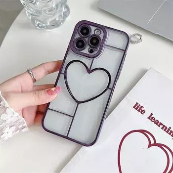 Роскошный чехол Love с гальваническим покрытием 6D, подходящий для iPhone 14, 13, 12, 11 Pro Max, универсальный защитный чехол от падения iPhone 14 Pro Max чёрный