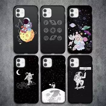 Роскошный чехол LUPWAY для телефона с космическим астронавтом и планетой для iPhone 13 12 11 Pro Max 13 Mini XS X XR 7 8 Plus SE 2020, мягкий силиконовый чехол iPhone 5 5S SE