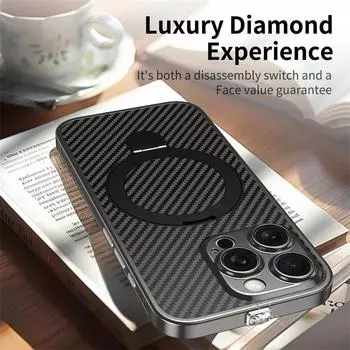Роскошный чехол Magsafe для беспроводной зарядки с магнитным креплением для iPhone 16 15 Pro Max из алюминиевого сплава, кожаный чехол для телефона с полной защитой объектива For iPhone 16 Pro Max