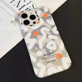 Роскошный чехол Magsafe для беспроводной зарядки с магнитным покрытием для iPhone 16 15 14 13 12 11 Pro Max, оригинальный матовый чехол с граффити-украшениями For iPhone 16 Pro Max белый