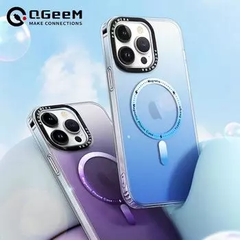 Роскошный чехол Magsafe для iPhone 15 13 14 Pro Max с магнитным градиентом для iPhone 12 11 Pro Max, противоударный тонкий жесткий чехол 15 14 Plus For iPhone 11 синий