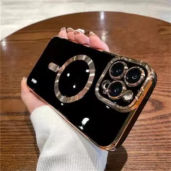 Роскошный чехол Magsafe для iPhone 15 Pro Max с магнитной квадратной рамкой и рамкой для телефона iPhone 11 12 13 14 Plus, защитный чехол для объектива iPhone 15 Pro Max белый