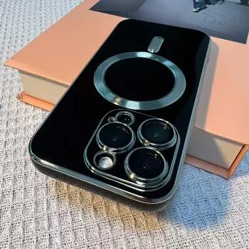 Роскошный чехол Magsafe с 6D покрытием для iPhone 14 13 12 15 Pro Max X XS XR SE 2020, мягкий силиконовый магнитный чехол для беспроводной зарядки For iPhone 12