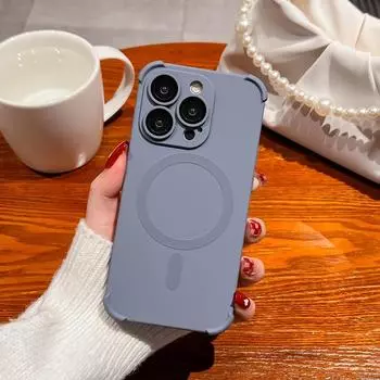 Роскошный чехол Magsafe с беспроводной зарядкой для iPhone 15 14 13 12 Pro Max Plus, мягкий жидкий силиконовый магнитный противоударный чехол-бампер For iPhone 13Pro Max