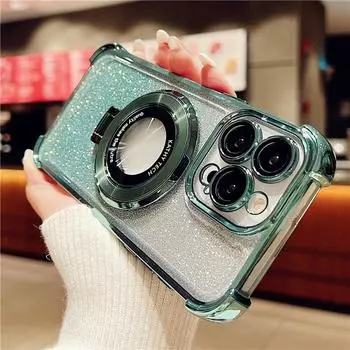 Роскошный чехол Magsafe с магнитным держателем и подставкой для телефона iPhone 11 12 13 14 15 Pro Max, защитный бампер на 15 Plus, чехол For iPhone 11 Pro