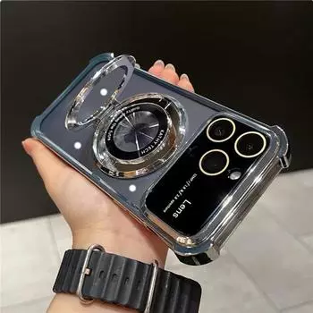 Роскошный чехол Magsafe с магнитным держателем и подставкой для телефона iPhone 11 12 13 14 15 Pro Max, защитный бампер на 15 Plus, чехол For iPhone 12