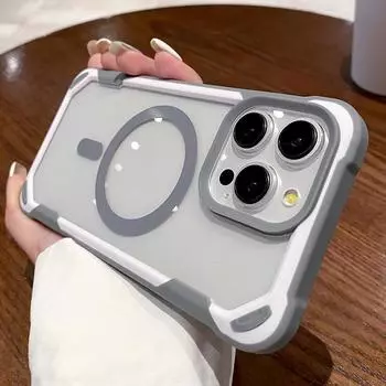 Роскошный чехол Magsafe Wireless Charge Magnetic Case для iPhone 15 14 Plus 13 12 11 Pro Max Heavy Armor Bumper Shockproof Clear Cover iPhone 11 Pro чёрный