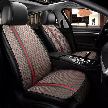 Роскошный чехол на переднее сиденье, обновленный, прочный, дышащий, нескользящий, четырехсезонный, универсальный, защитная подушка на переднее сиденье(Только один чехол на сиденье) One Seat кофейный