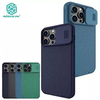 Роскошный чехол Nillkin для iPhone 14 Pro Max 14 Plus 14 Pro CamShield Pro, чехол для телефона, слайдер для камеры, противоударная задняя крышка iPhone 14 чёрный