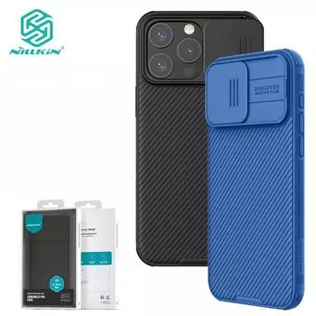 Роскошный чехол Nillkin для iPhone 15 Pro 15 Plus 15 Pro Max CamShield Pro, чехол для телефона, слайдер для камеры, противоударная задняя крышка For iPhone 15 чёрный