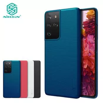 Роскошный чехол Nillkin для телефона Samsung Galaxy S21 S21 Ultra S21 Plus 5G, жесткий ПК, противоударный суперматовый экран Samsung Galaxy S21 чёрный