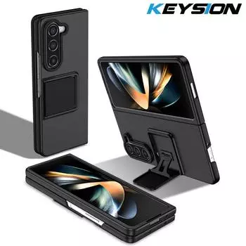 Роскошный чехол-подставка KEYSION для Samsung Galaxy Z Fold 5 5G ПК, противоударная задняя крышка для телефона Samsung Galaxy Z Fold 5 4 3 5G for Galaxy Z Fold 5 красный