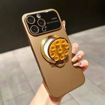 Роскошный чехол-присоска Magsafe Bracket Case для iPhone 16 15 14 Pro Max Plus 11 12 13 складной магнитный держатель матовый жесткий чехол для ПК For iPhone 16 Pro Max белый