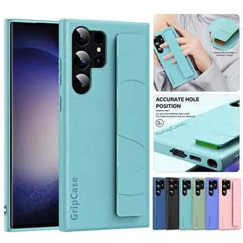 Роскошный чехол-ремешок для запястья для Samsung Galaxy S24 Ultra S23 S22 Plus, защитный противоударный, цветной, с полной защитой, выдвижной чехол For Galaxy S22 Ultra озеро синий