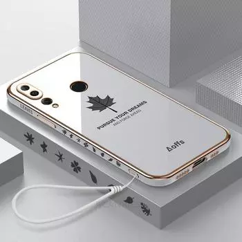 Роскошный чехол-ремешок P30lite с кленовым листом для Huawei P30 Lite P20 Pro P40 P Smart Plus Z 30lite, силиконовый чехол с покрытием, Коврики 20 30 p30 чёрный/золотой