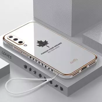 Роскошный чехол-ремешок с кленовым листом A 50 70 для Samsung Galaxy A50 A70 A7 2018 A20 A30 A51 A71, силиконовый чехол с покрытием A20s A21s A30s A50 золотой/фиолетовый