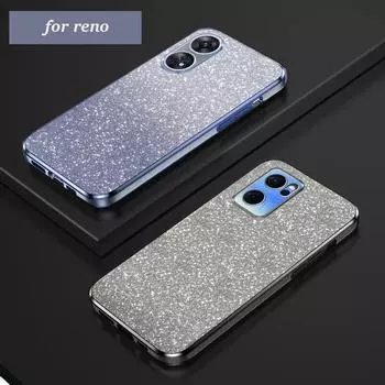 Роскошный чехол Reno 7 8 9 с градиентным блестящим покрытием для Oppo Reno 7 4G 5G Reno 8 9 Pro Plus Reno 8T, чехол Reno7 reno8 reno9 pro Reno 10 синий