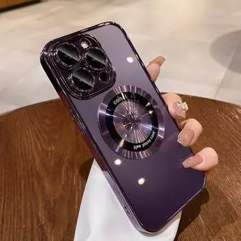 Роскошный чехол с беспроводной зарядкой для Magsafe для iPhone 15 14 13 12 11 Pro Max, мягкий магнитный чехол с защитой объектива камеры For iPhone 12 Pro