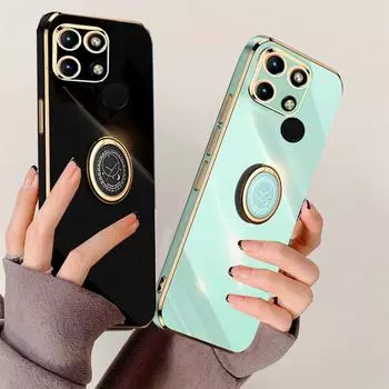 Роскошный чехол с блестящим кольцом для Samsung Galaxy A54 A53 A34 A14 A04S Huawei Honor 60 Xiaomi Redmi Note 11 iPhone 14 13 12 11 Pro Max Мягкий чехол For Samsung Galaxy A04 розовый