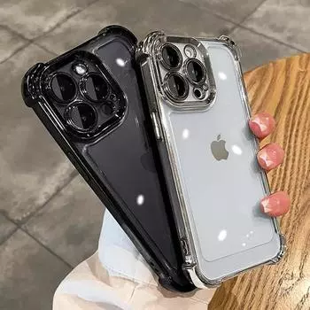 Роскошный чехол с гальваническим покрытием для iPhone 13 12 11 14 Pro Max X XR XS Max 14Plus, прозрачная защита линз, мягкий чехол из ТПУ For iPhone X