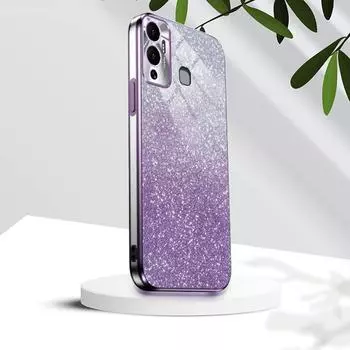 Роскошный чехол с градиентным блестящим покрытием для Infinix Hot 40 40i 30 Hot30 30i 20 12 10 11 9 Play 11S NFC, силиконовая прозрачная задняя крышка Hot 30 фиолетовый