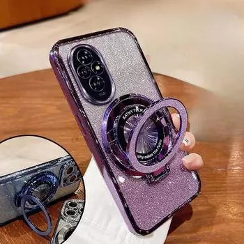 Роскошный чехол с кронштейном Glitter Case для Honor X9 X9A X8 X8A X8B X7 X7A 200 200Lite 90 70Lite 9X Y9S Y7A Y7 Y9 Case Holder Cover Honor 90 розовый