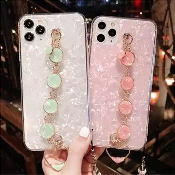 Роскошный чехол с ледниковым мрамором для Samsung Galaxy A32 A72 A52 A42 A22 A12 5g A21s S22 S23, мягкий браслет с драгоценными камнями, блестящий чехол-держатель for A22 5G розовый