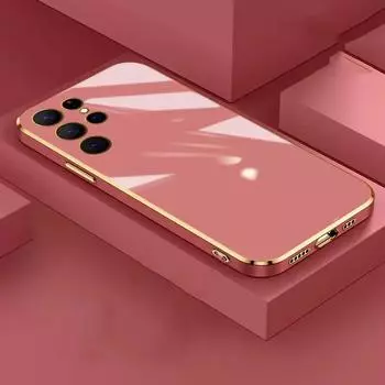 Роскошный чехол с покрытием для Samsung Galaxy S23 S22 S21 S20 FE Plus Note 20, ультрамягкий силиконовый чехол для телефона A14 A15 A24 A05 A34 A52 S23 красный