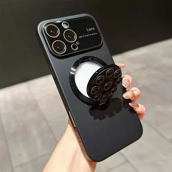 Роскошный чехол с присоской для iPhone 16 15 Pro Max, кронштейн Magsafe, чехлы для iPhone 14 13 12 11 Pro Max 16 Plus, тонкий матовый чехол для ПК For iPhone 16 Pro Max белый