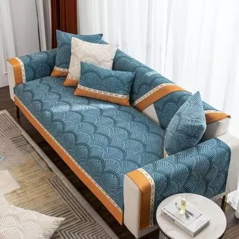 Роскошный чехол с тиснением для дивана и кресел, синель, секционный L-образный чехол для дивана, нескользящая лоскутная защита для мебели, мягкая Cushion cover30x50cm