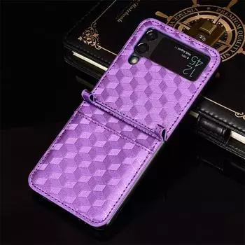 Роскошный чехол с трехмерным узором для Samsung Galaxy Z Flip 3, 5 г, складной деловой кожаный чехол из искусственной кожи, антидетонационные чехлы для Flip3 чёрный