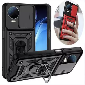 Роскошный чехол с защитным кольцом для объектива слайд-камеры для Infinix Note 12 11 Pro Hot11S NFC 12 20 Play 20S Zero 20 Ultra 5G, мягкий силиконовый жесткий чехол для телефона из ПК Infinix Zero Ultra 5G чёрный