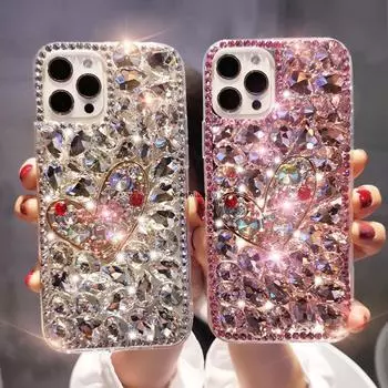Роскошный чехол со стразами и бриллиантами для iphone 15 14 13 12 11 Pro Max/Samsung S24 S23 S22 S21 S20 FE A14 A24 A34 A54 A13 A23 A33 A53 A52 iphone 15 белый