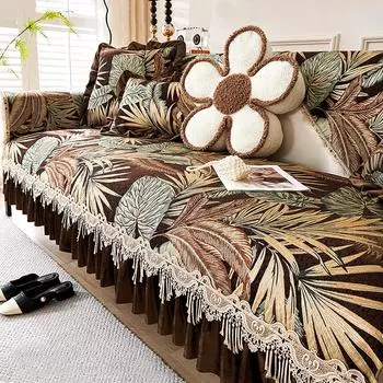 Роскошный чехол в стиле ретро из жаккардовой ткани, чехол для дивана, украшение для гостиной, Нескользящая подушка для дивана, универсальное полотенце для дивана Four Seasons 50x60