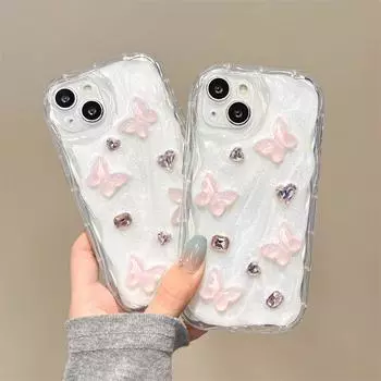 Роскошный чехол Water Diamond Butterfly Drop для iPhone 15 14 13 12 11 Pro Max XS XR, чехлы для защиты от падения «все включено» iPhone 15 Pro Max
